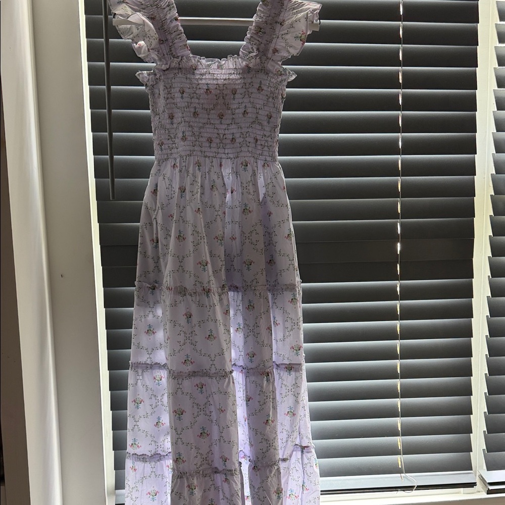 XXS hill house x la coqueta Lavender Floral Smocked Maxi Dress like new, worn x1